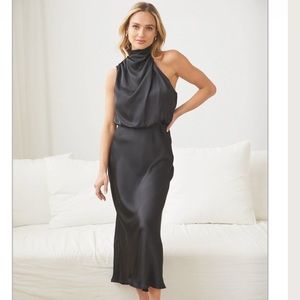 Zariah- black long dress XS